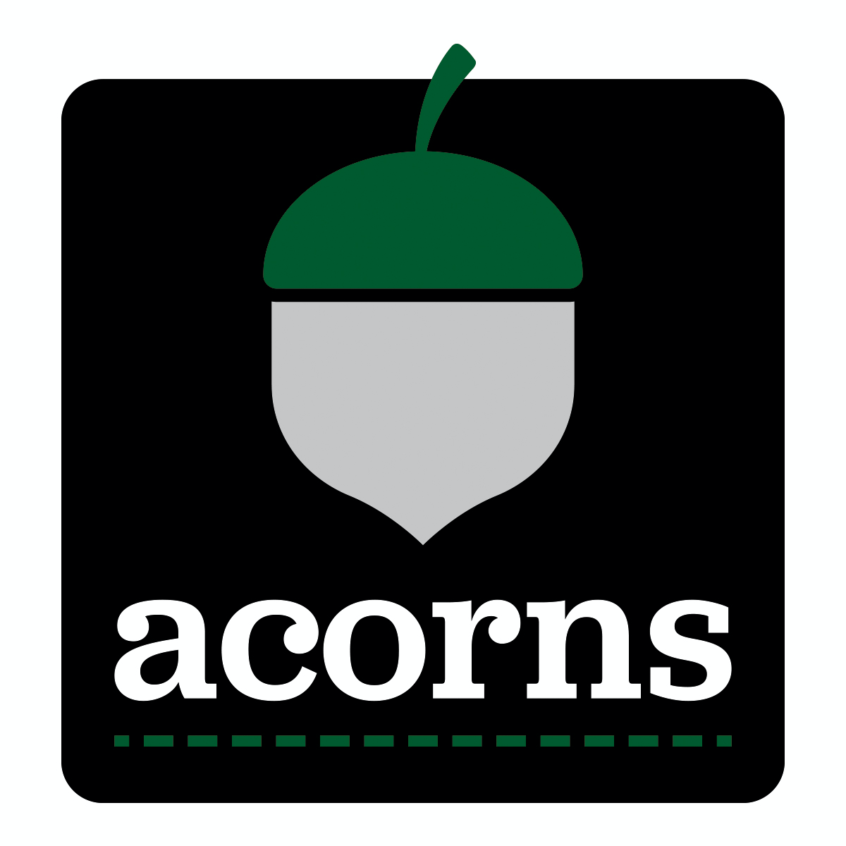 image Image of acorns logo with black background